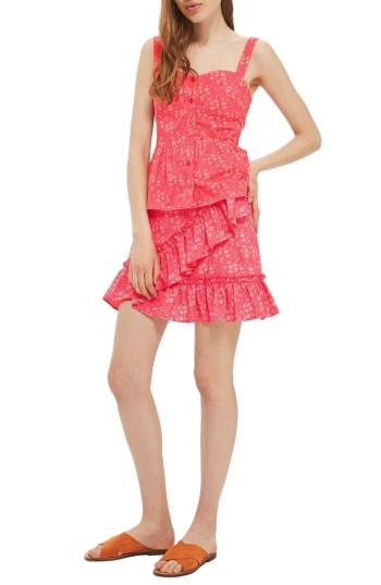 Women's Topshop Limited Edition Liberty Floral Sun Top Us (fits Like 0) - Pink