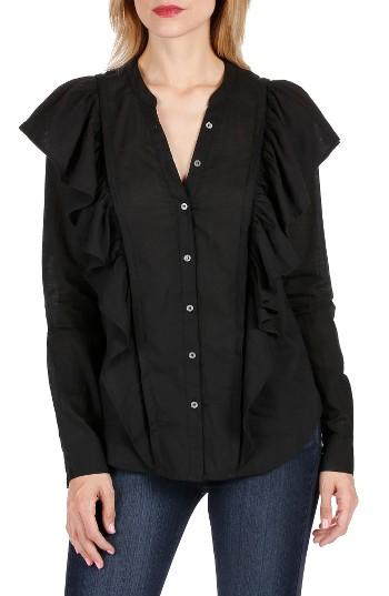 Women's Paige Farren Ruffle Blouse - Black