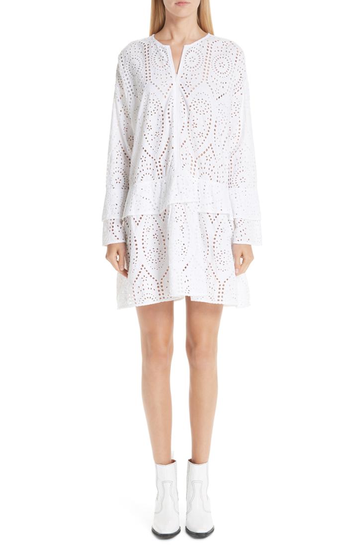 Women's Ganni Falcon Broderie Anglaise Dress Us / 34 Eu - White
