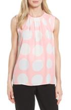 Women's Vince Camuto Pleat Polka Dot Blouse - Pink