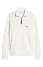 Men's Lacoste Quarter Zip Cotton Interlock Sweatshirt (l) - White