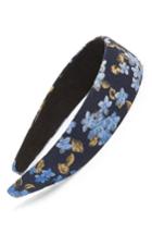 Tasha Floral Brocade Headband, Size - Blue