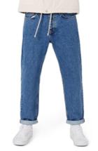 Men's Topman Original Crop Straight Leg Jeans X 32 - Blue