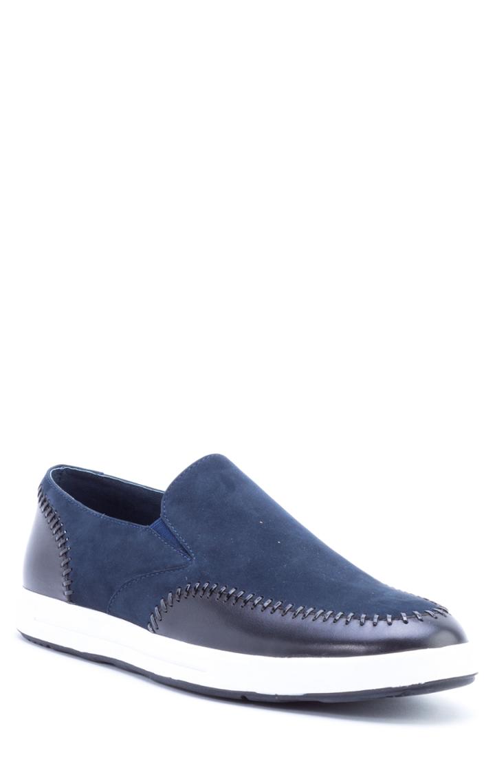 Men's Zanzara Caravaggio Whipstitched Slip-on Sneaker .5 M - Blue