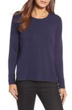 Women's Eileen Fisher Round Neck Box Sweater, Size - Purple