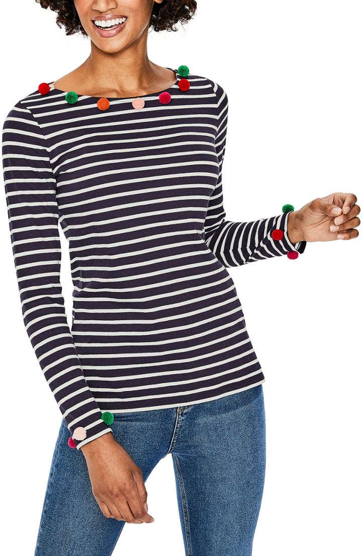 Women's Boden The Fun Breton Stripe Top - Blue