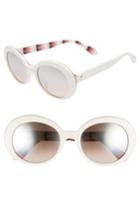 Women's Kate Spade New York Cindra 54mm Gradient Round Sunglasses - Ivory