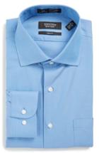 Men's Nordstrom Men's Shop Smartcare(tm) Trim Fit Solid Dress Shirt .5 32/33 - Blue