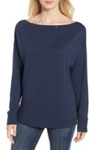 Women's Caslon Button Neck Tee - Blue