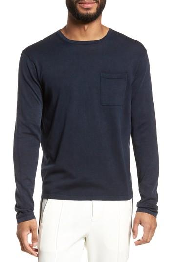 Men's Vince Long Sleeve Pocket T-shirt - Blue
