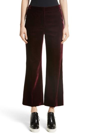 Women's Stella Mccartney Bonded Velvet Crop Pants Us / 36 It - Burgundy