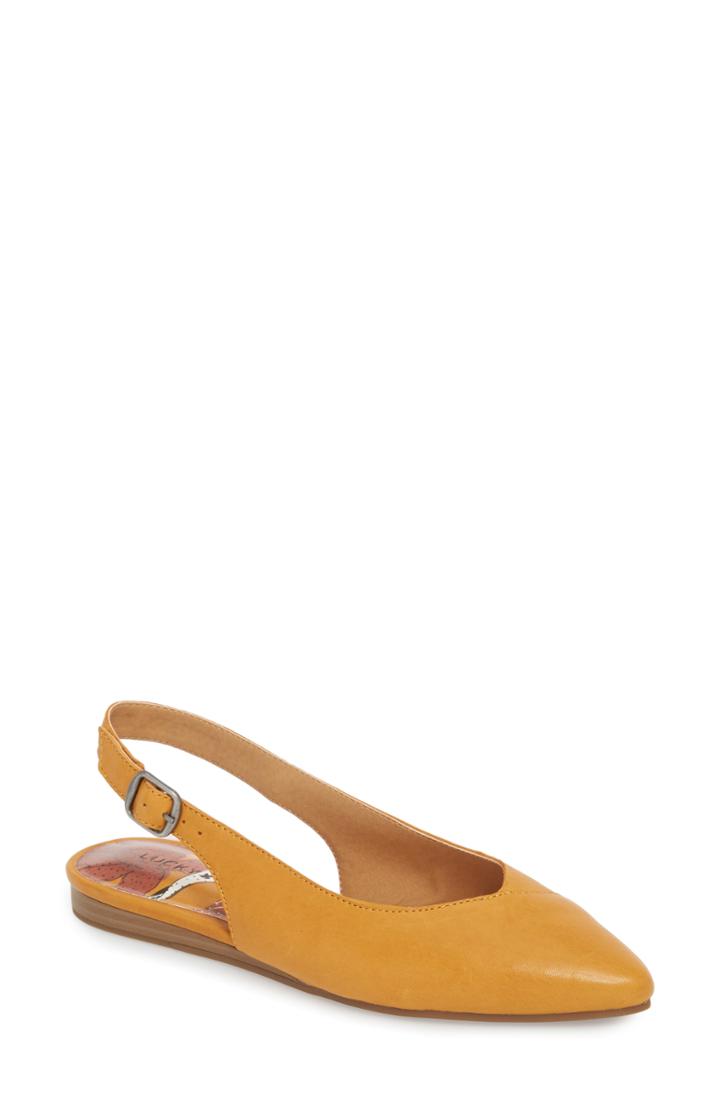 Women's Lucky Brand Beratan Slingback Flat .5 M - Metallic