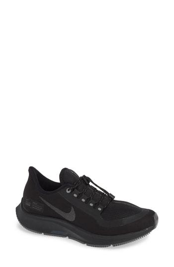 Women's Nike Air Zoom Pegasus 35 Shield Gs Water Repellent Running Shoe M - Black