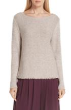 Women's Eileen Fisher Fringe Hem Sweater - Beige