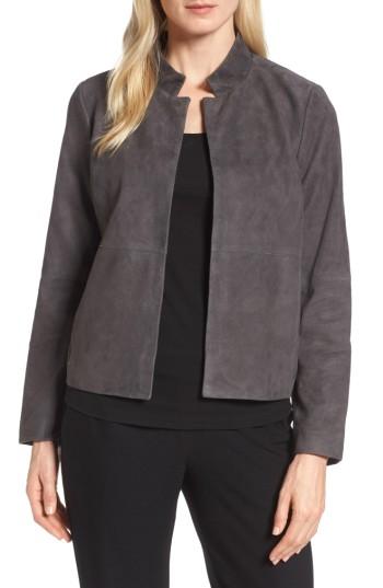 Women's Eileen Fisher Suede Jacket - Brown