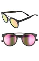 Women's Diff Astro 49mm Polarized Aviator Sunglasses - Matte Black/ Pink