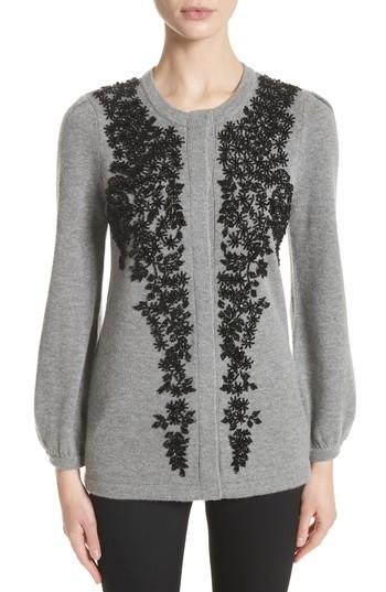 Women's Co Beaded Wool & Cashmere Sweater - Grey