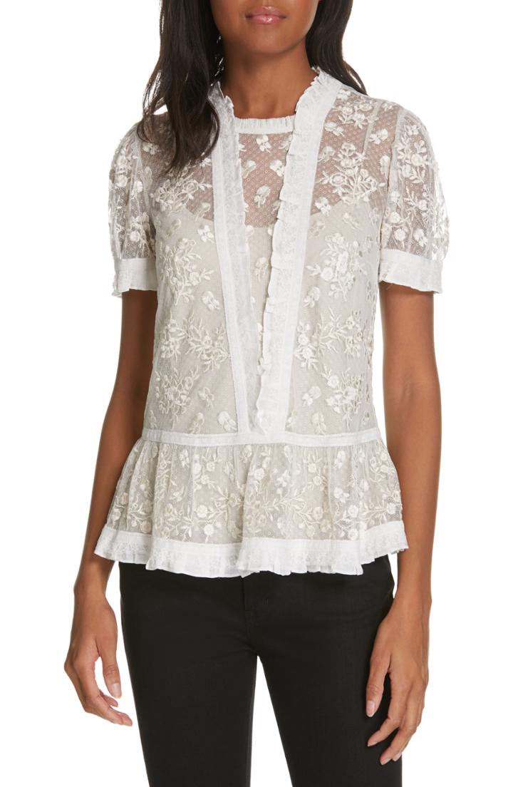 Women's Needle & Thread Fortuny Lace Top - Ivory