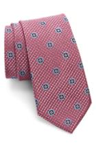 Men's Nordstrom Men's Shop Northport Medallion Silk Tie, Size - Pink