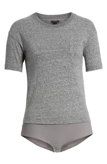 Women's J.crew Bodysuit Tee - Grey