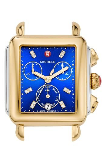 Women's Michele Deco Diamond Dial Two-tone Watch Head, 33mm X 35mm