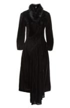 Women's Simone Rocha Asymmetrical Velvet Dress With Marabou Trim