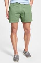 Men's Vintage 1946 'snappers' Vintage Washed Elastic Waistband Shorts - Green