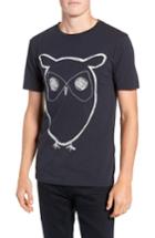 Men's Knowledgecotton Apparel Big Owl Print T-shirt - Blue