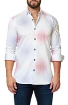 Men's Maceoo Trim Fit Ombre Star Sport Shirt (s) - White