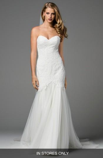 Women's Watters Arsene Embellished Chiffon Gown, Size In Store Only - White