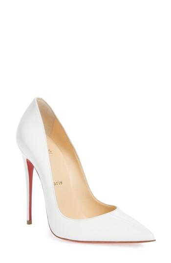 Women's Christian Louboutin 'so Kate' Pointy Toe Pump Us / 35eu - White