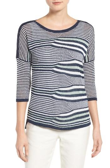 Women's Nic+zoe Seastripe Linen Blend Pullover