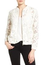 Women's Halogen Lace Bomber Jacket - Ivory