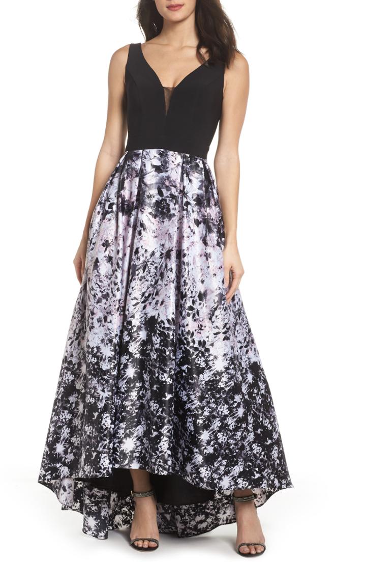 Women's Xscape Print Skirt High/low Gown
