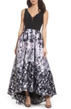 Women's Xscape Print Skirt High/low Gown