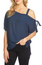 Women's 1.state One-shoulder Tie Sleeve Blouse - Blue