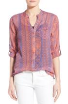 Women's Kut From The Kloth 'jasmine' Geometric Print Roll Sleeve Blouse