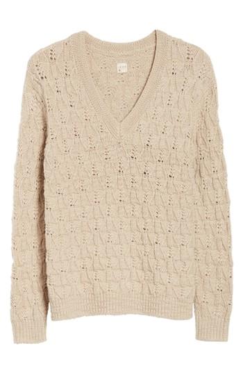 Women's Rebecca Taylor V-neck Merino Wool Pullover - Brown