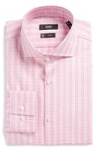 Men's Boss Slim Fit Plaid Dress Shirt .5 - Pink