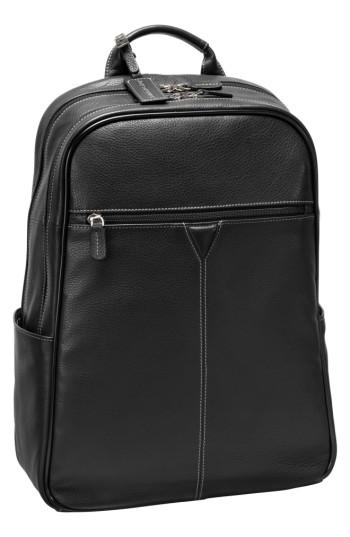 Men's Johnston & Murphy Leather Backpack - Black