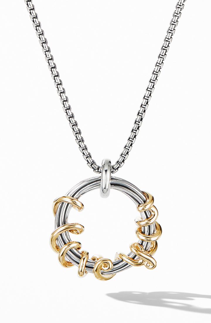 Women's David Yurman Cable Collectibles I Love You Pendant Necklace With 14k Gold