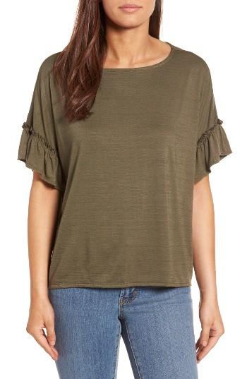 Women's Halogen Ruffle Sleeve Top - Green
