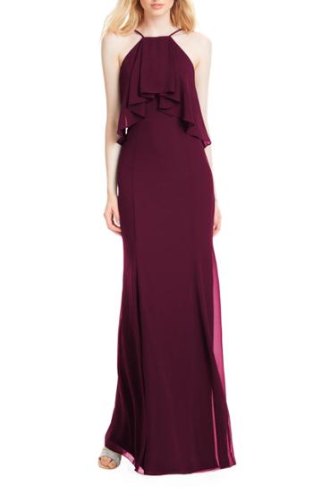 Women's Nouvelle Amsale Abbey Embroidered Tulle Trumpet Gown, Size - White