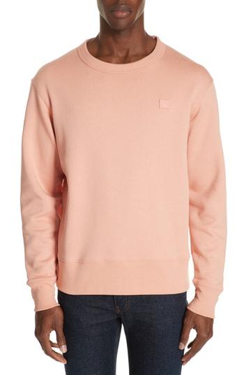 Men's Acne Studios Fairview Face Crewneck Sweatshirt - Pink