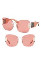 Women's Miu Miu 63mm Rimless Sunglasses - Pink