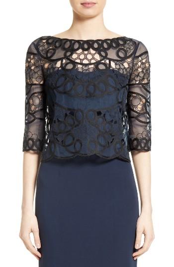Women's Carolina Herrera Reversible Lace Bolero - Blue