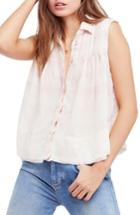 Women's Free People Hey There Sunrise Button Front Shirt - Pink