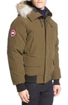 Men's Canada Goose 'chilliwack' Down Bomber Jacket With Genuine Coyote Trim - Green