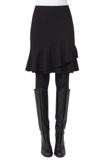 Women's Akris Punto Ruffle Hem Skirt - Black