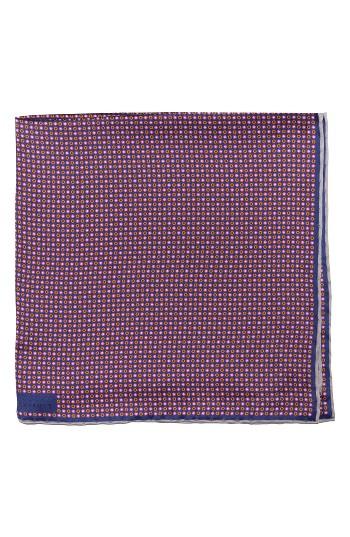 Men's Robert Talbott Geometric Silk Pocket Square, Size - Pink